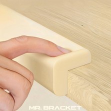 Mr.Bracket 2 M. Hazır Yapışkanlı Krem Yumuşak Kauçuk Bebek Kenar Koruyucu Kalın Form- Masa Köşe Koruma Güvenlik