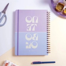 Calperia 20X28 cm Spiralli Kareli Not Defteri - Sert Kapak ve Lastik Özellikli