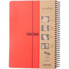 Calperia Kırmızı Pp Kapaklı Spiralli Defter, A4, 5 Konulu