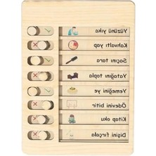 Calperia Ahşap Günlük Rutin ve Sorumluluk Panosu