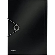 Calperia Ince Lastikli Dosya, 150 Sayfa Kapasiteli, Siyah