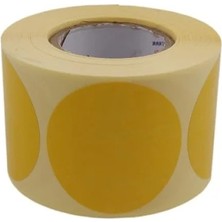 Calperia Sarı Zemin Baskılı Kuşe Etiket - 40MM Çapında, 500 Adet