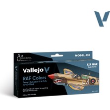 Vallejo 71163 8X18 Ml. Raf Colors Desert Scheme & M.t.o. 1940-1945, Model Air Serisi Model Boyası Seti