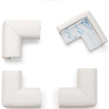 Mr.Bracket 4 Ad. Hazır Yapışkanlı Beyaz Kalın Kauçuk Yumuşak Bebek Köşe Koruyucu Sünger Bant Masa Kenar Koruma