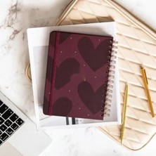 Calperia A5 Spiralli Süresiz Planlayıcı Ajanda - Kalp Temalı (15X21 Cm)