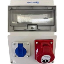 Calperia Ikili Montajlı Kombinasyon Kutusu, 5X32A ve 1X16A Priz, Kaçak Akım Rölesi