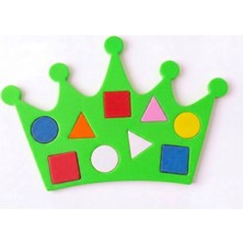 Arcanium Montessori Eğitici Taç Şekil Oyuncağı Ince Motor Becerileri Geliştirme Renk ve Şekil Tanıma