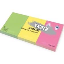 Calperia Neon Renkli Yapışkanlı Not Kağıdı, 3 Paket, 35X51MM