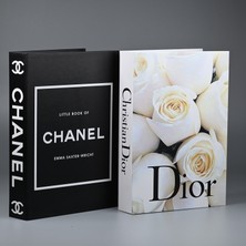 Kethuda Concept 2li Beyaz Güller & Lıttle Book Siyah Beyaz Dekoratif Kitap Kutu