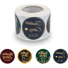 Calperia Kendinden Yapışkanlı Teşekkür Ederiz Etiketi - 500 Adet Metalize Rulo