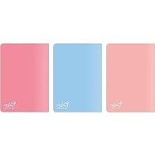 Calperia 3'lü Paket A4 Kareli Defter, Somon, Pembe, Mavi