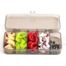 Calperia 100 Parça Renkli Iğneli Yumuşak Silikon Kurtçuk Olta Balık Yemi