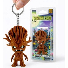 Xtoys Karanlık Orman Savaşçısı Anahtarlık Sevimli Groot Ağaç Figürü ve Sırt Çantası Aksesuarı | Knotz