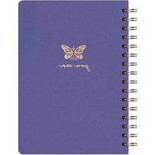 Calperia Keten Kapaklı Noktalı Tarihsiz A5 Not Defteri - Lila