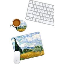 Calperia Sanat Temalı Servi Ağacı Mouse Pad ve Bardak Altlığı Seti
