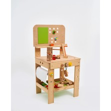 Muyuru Ahşap Tamir ve Proje Masası 72 Parça Montessori Çocuk Aktivite Seti