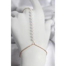 Butik 316L Çelik Gold Renk Sıralı Incili Model Kadın Şahmeran