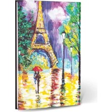 Calperia Paris Temalı Çizgili Mini Defter