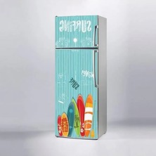 Calperia Surfing Temalı Buzdolabı Sticker Kaplama Etiketi