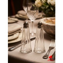 Köklü Züccaciye 2'li Cam Tuzluk Karabiberlik