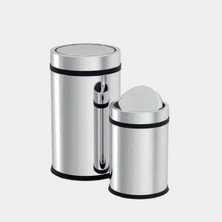 Calperia Paslanmaz Çöp Kovası, 16 Lt, Döner Kapaklı