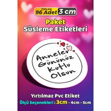 Sb Store Anneler Günü Ambalaj Hediye Paket Süsleme Etiketi Model 171 - 96 Adet 3cm