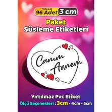 Sb Store Anneler Günü Ambalaj Hediye Paket Süsleme Etiketi Model 173 - 96 Adet 3cm
