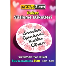 Sb Store Anneler Günü Ambalaj Hediye Paket Süsleme Etiketi Model 175 - 96 Adet 3cm