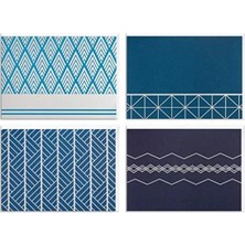 Calperia Geometrik Gümüş Folyo Boş Kart Seti (40 Not Kartı)