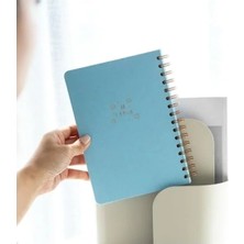 Calperia A5 Spiralli Sert Kapak Keten Çizgili Tarihsiz Not Defteri, Mavi