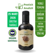 Organik Keten Tohumu Yağı 250 ml - %100 Saf - Yerli Tohum - Katkısız Soğuk Sıkım