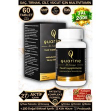 Dr. Sammy's Quarine Saç, Tırnak, Cilt ve Vücut Vitamini (60 Tablet) Dökülme ve Yıpranma Karşıtı Keratin, Biotin, Bitkisel Kök Hücre Extratları,Ginseng ve Multivitamin İçeren Diyet Takviyesi