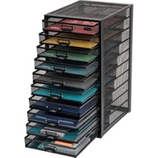 Calperia Ofis Masa Düzenleyici, 10 Bölmeli, Güçlendirilmiş Tel, Siyah