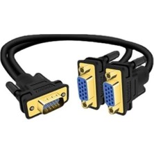 Calperia VGA Çoklayıcı Splitter Y Kablo - 1 Vga'dan 2 VGA Çıkışa