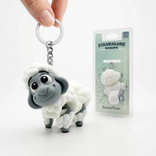 Xtoys Sevimli Koyun Shaun Sheep Anahtarlık Çanta Süsü ve Okul Çantası Aksesuarı | Puffy