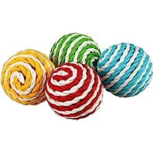 Calperia Renkli Sesli Ipli Kedi Topu Seti - 2 Adet