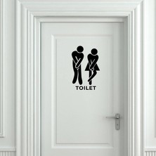 Hediyene Bak Toilet Banyo Wc Kapı Sticker Araç, Araba, Oto, Motorsiklet, Kask, Laptop, Cam Sticker 14,5X22,5 cm