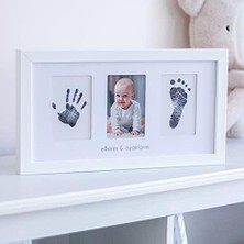 Yenidoğan Bebek El ve Ayak Izi Fotoğraf Çerçevesi Seti - Mürekkepsiz Baskı Kiti ile Birlikte