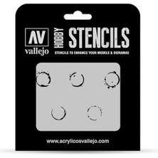 1/35 Yağ Varili Şemaları Esnek Boya Şablonu, Vallejo ST-AFV002