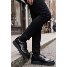 Shoetyle - Hakiki Açma Deri Siyah Renk Erkek Günlük Erkek Ayakkabı - 250-760-02