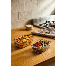 Fhilli 2'li Isıya Dayanıklı Borcam Kase Çizilmez Sufle Güveç Fırın Kabı 400 ml