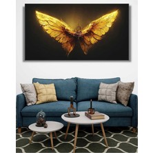 Şehzat Altın Kelebek Soyut Muhteşem Dekoratif Kanvas Tablo Hediyelik Duvar Ofis