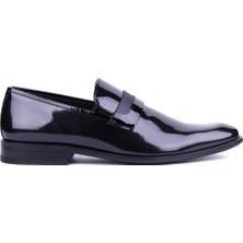 Shoetyle - Hakiki Rugan Deri Siyah Renk Klasik Erkek Ayakkabı - 900-2602