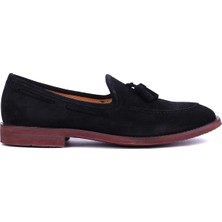 Shoetyle - Hakiki Süet Deri Siyah Renk Erkek Loafer - 900-4792