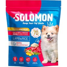 Solomon Yetişkin Ufak Irk Kuzu'lu Süper Premium Köpek Maması 1,5 kg Hipoalerjenik - Düşük Tahıllı - Ufak ve Mini Irk Köpekler Için - Tüy Dökülmesi Önleyici - Minik Taneli Mama