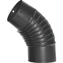 A 45 Dirsek Soba Borusu / Boy: 10 cm / Çap: 13 cm / Mat Siyah Emaye / Baba's Stove