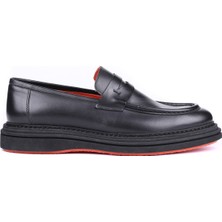 Shoetyle - Siyah Hakiki Deri Bağcıksız Erkek Günlük Ayakkabı 250-2575