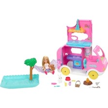 Calperia Kamp Alanına Dönüşebilen Karavan Seti - Chelsea Bebek ve 15 Aksesuar