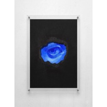 Lamazif Mavi Göz Soyut Sanat Pleksi Tablo – Şeffaf Pleksi Arası Duvar Dekoru | Modern & Minimal