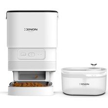 Xenon Smart Akıllı Otomatik Kedi Mama Kabı Evcil Hayvan Besleme Kasesi ve Su Pınarı Sebili 2'li Pet Ürünleri Seti